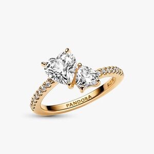 Pandora Gold Double Heart Ring